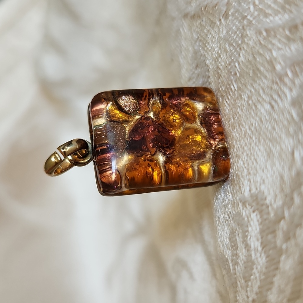 Muruno glass pendant brown pink amber